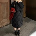 Fluffy Collar Quilted Coat