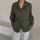 Open-placket Patch-pocket Jacket