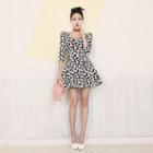 Floral Pattern A-line Mini Dress