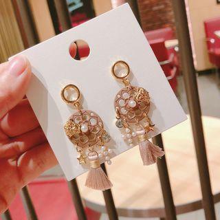 Faux Pearl Tassel Dangle Earring 1 Pair - As Shown In Figure - One Size