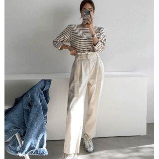 High-waist Pants With Belt