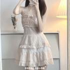 Halter Ruffle Mini A-line Skirt