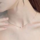 925 Sterling Silver Faux Pearl Pendant Necklace As Shown In Figure - One Size