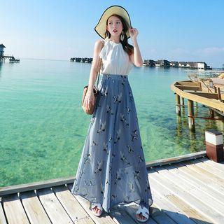Sleeveless Wide-leg Chiffon Jumpsuit