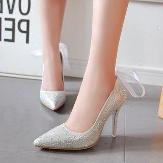 Rhinestone Pointy Toe Pumps