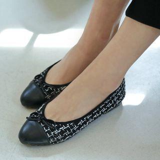 Cap-toe Ribbon Tweed Flats