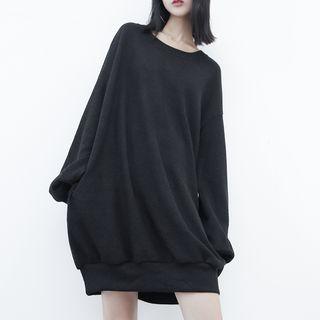 Bubble-sleeved Long Knit Top