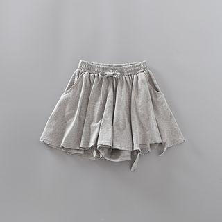Band-waist Distressed Wide Leg Shorts
