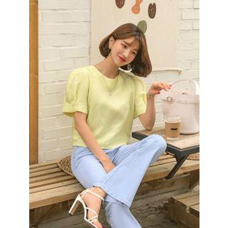 Tie-back Puff-sleeve Top