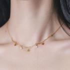 925 Sterling Silver Star Faux Pearl Choker As Shown In Figure - One Size