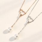 Gourd Faux Pearl Pendant Sterling Silver Necklace