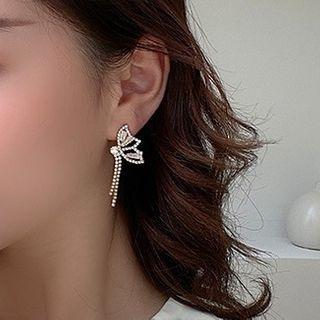 925 Sterling Silver Butterfly Dangle Earring 1 Pair - Silver Stud - Gold - One Size