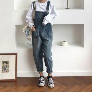 Pocket Front Washed Jumpsuit