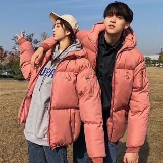 Couple Matching Duck Print Hooded Puffer Jacket