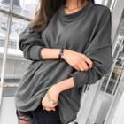 Fray-edge Oversized Sweatshirt