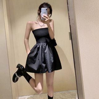 Smocked Wide-leg Tube Romper Playsuit
