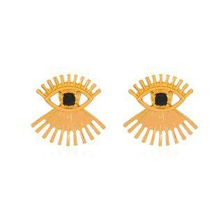 Eye Alloy Earring 01 - 1 Pair - 5265 - Kc Gold - One Size