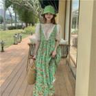 Floral Maxi A-line Overall Dress