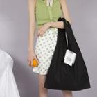 Clipped Letter Tag Canvas Tote Bag Black - One Size