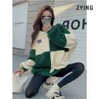 Checkerboard Fleece Sweatshirt 2162 - Green & Off-white - One Size