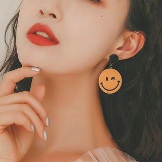 Smiley Face Drop Earring As Shown In Figure - One Size