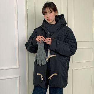 Hooded Toggle-button Padded Coat