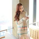 Patterned Cable Knit Sweater