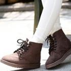 Furry Lined Lace Up Short Boots