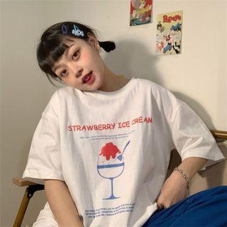 Short-sleeve Ice-cream Printed T-shirt