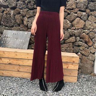 Crinkle Wide-leg Pants