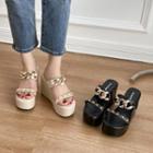 Wedge-heel Chained Sandals