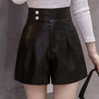 Faux Leather Shorts / Knit Top