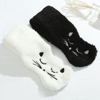 Embroidered Cat Face Wash Headband