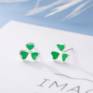 925 Sterling Silver Clover Earring 1 Pair - R417 - One Size