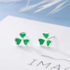 925 Sterling Silver Clover Earring 1 Pair - R417 - One Size