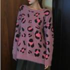 Leopard Print Sweater As Shown In Figure - One Size