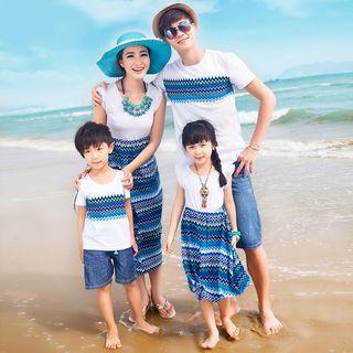 Family Matching Short-sleeve T-shirt / Short-sleeve Midi Dress
