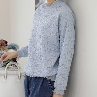 Frilled-trim Boxy Lace Pullover