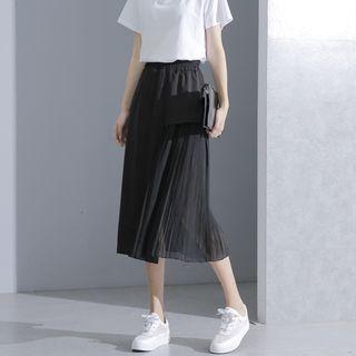 Asymmetric Chiffon A-line Midi Skirt