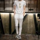 Set: Thunder Print Short-sleeve T-shirt + Sweatpants