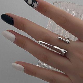 Melting Alloy Open Ring Silver - One Size