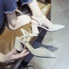 Pointed Toe Chunky-heel Sandals