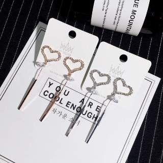 Rhinestone Sweetheart Drop Earrings