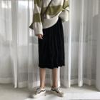 Wrinkle Midi H-line Skirt