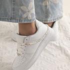 Love Lettering Faux Pearl Sneaker Chain Silver - One Size