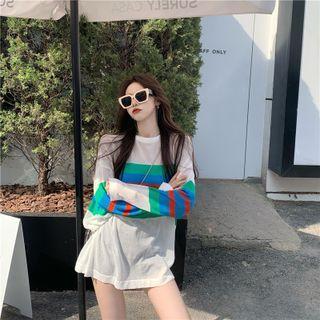 Color Block Striped Knit Top