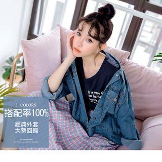 Front Pocket Panel Denim Jacket