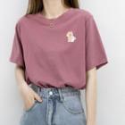 Short-sleeve Cat Print T-shirt Purple - One Size