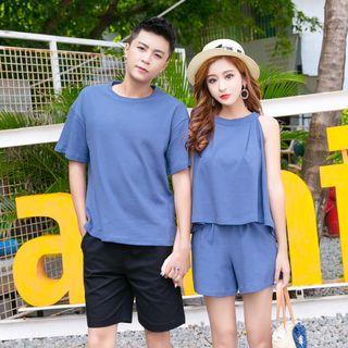 Couple Matching Short-sleeve T-shirt / Shorts / Set: Tank Top + Shorts