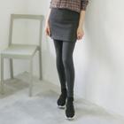 Inset Miniskirt Brushed-fleece Lined Leggings